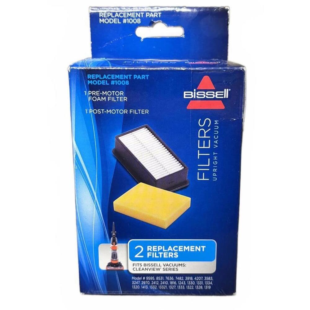 Bissell Style Filter Pack for CleanView Upright Vacuums, New OEM Part,1008,Black
